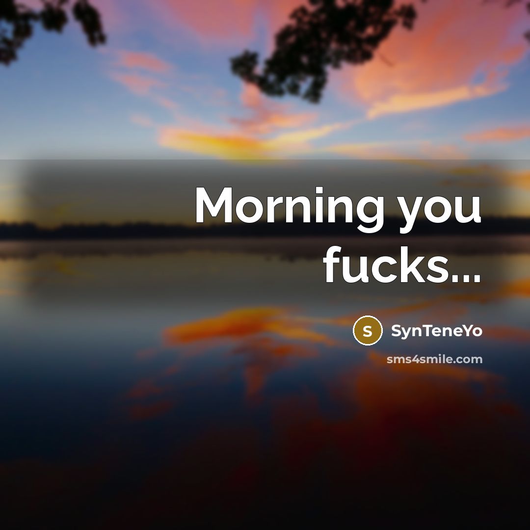 “Morning you fucks...…” quote by SynTeneYo
