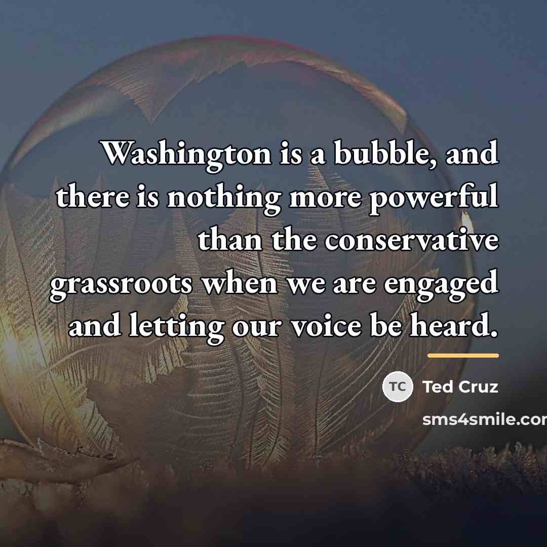 “Washington is a bubble, and there is nothing more powerful…” quote by Ted Cruz