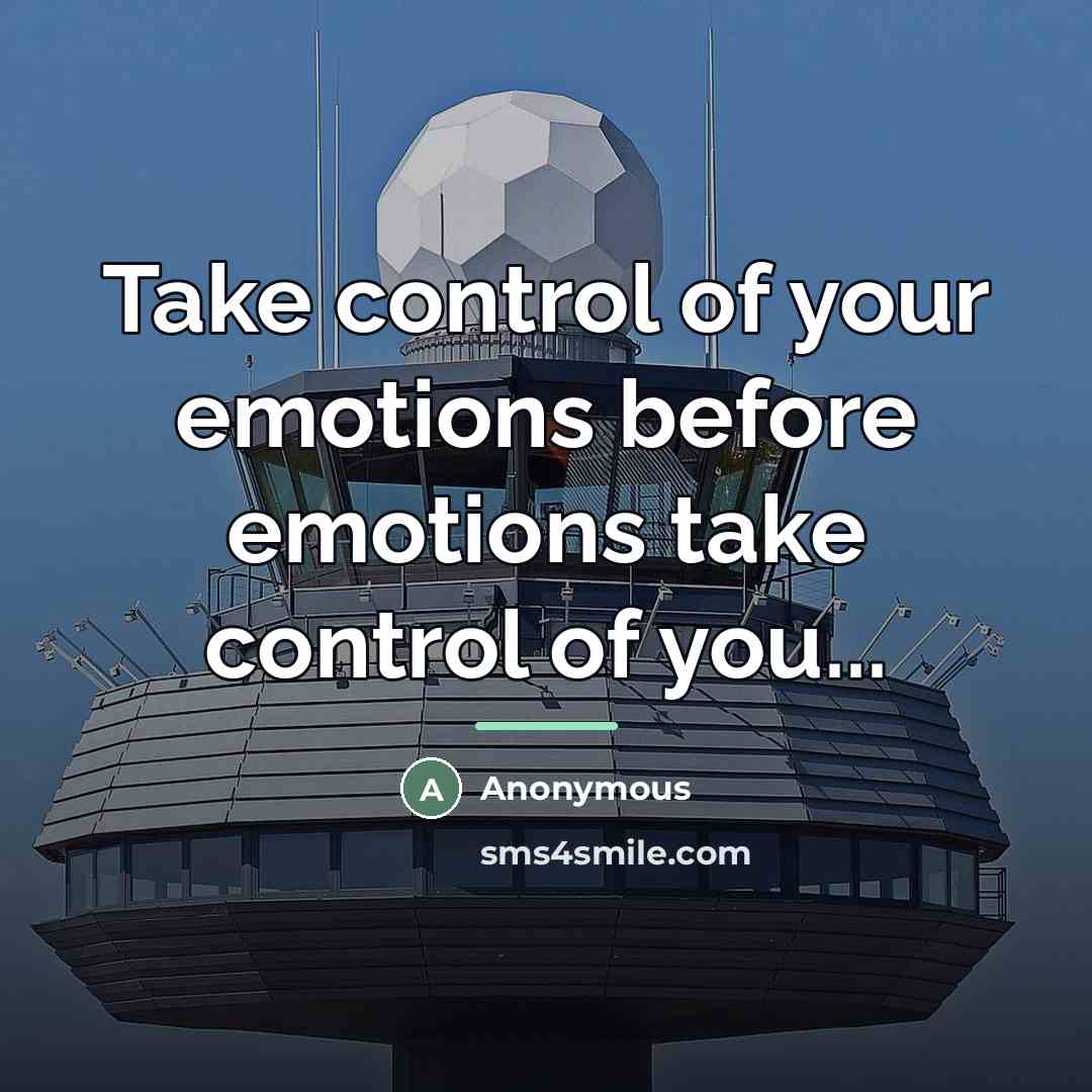 “Take control of your emotions before emotions take control of…” quote by Anonymous