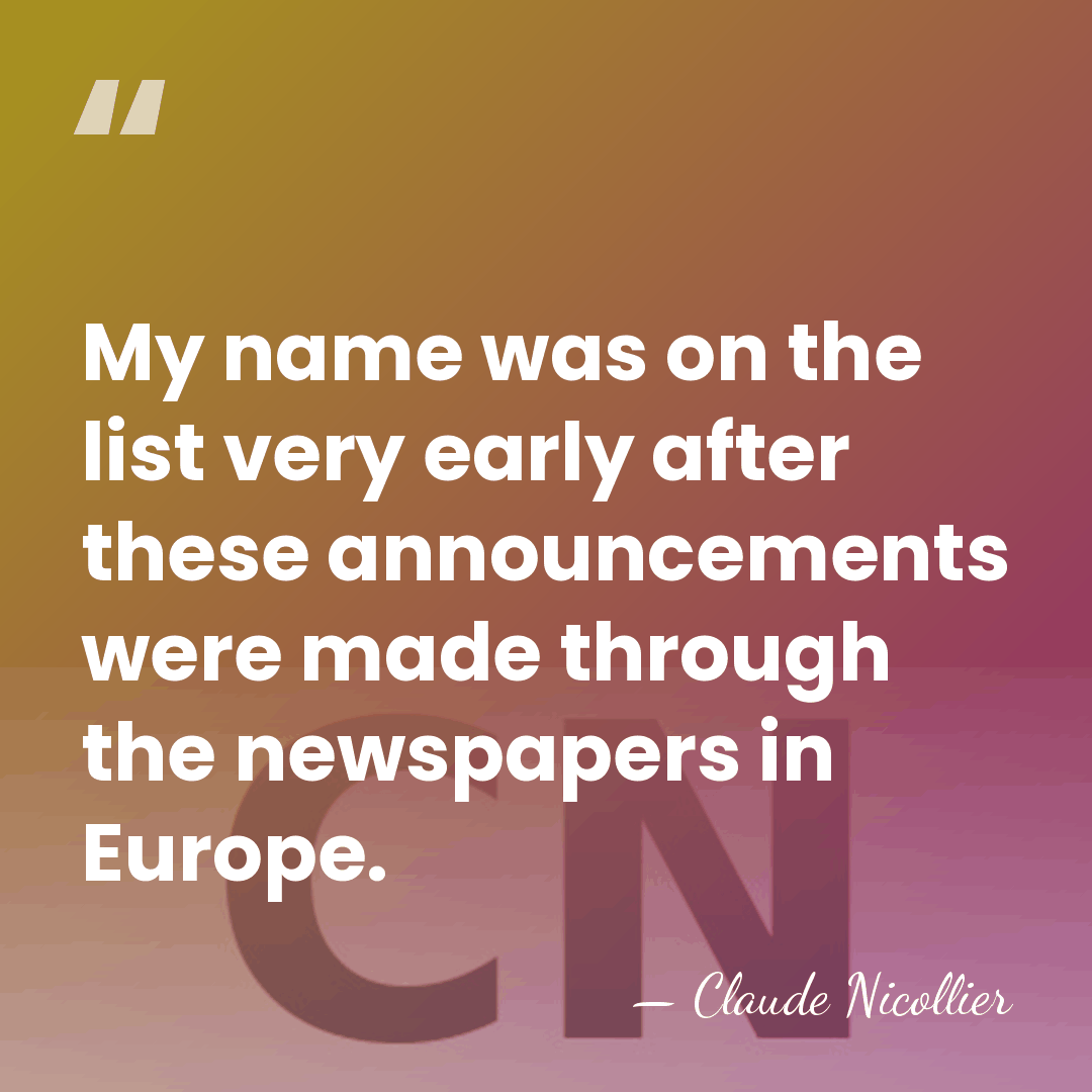 My name was on the list very early after these announcements were&hellip; - Claude Nicollier