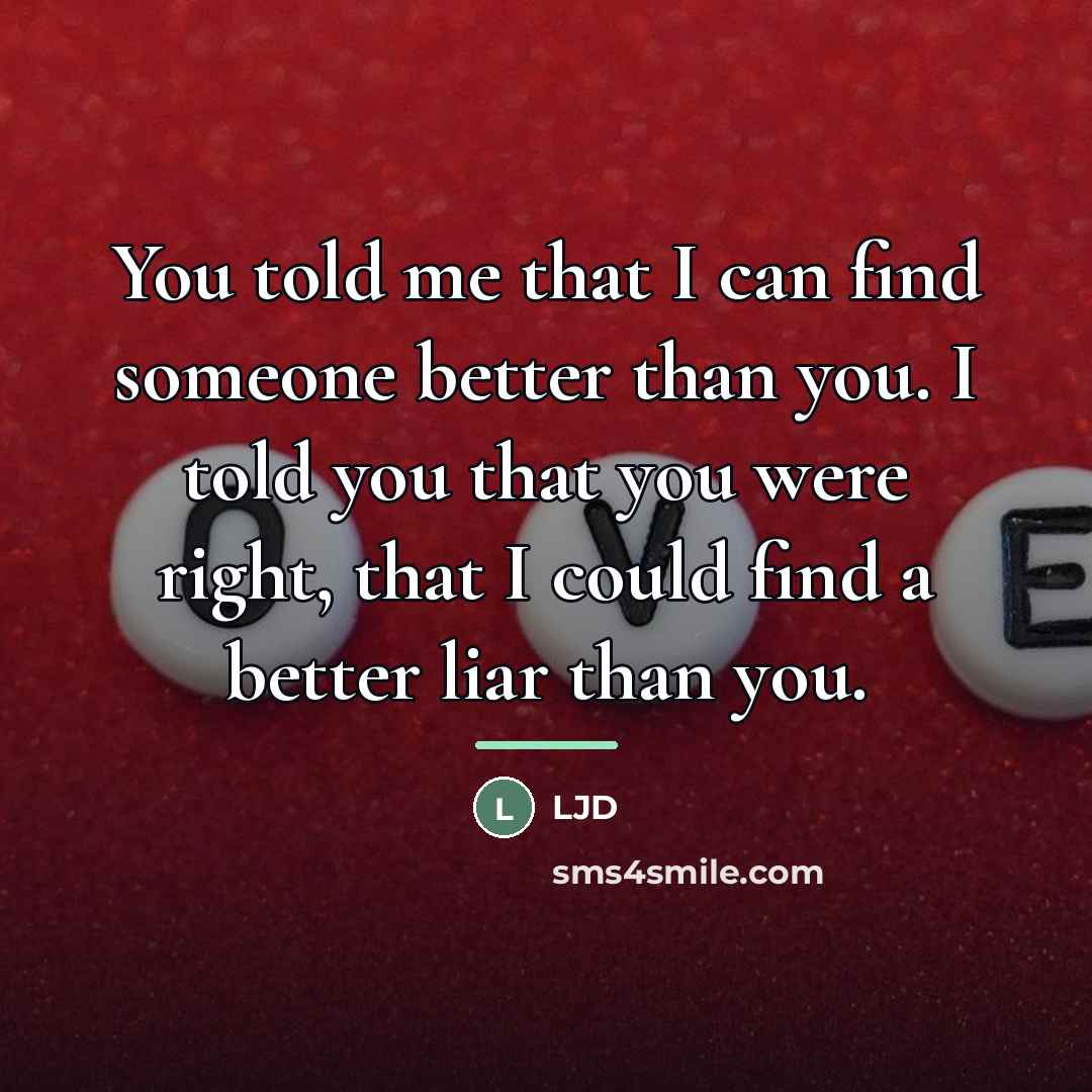 “You told me that I can find someone better than…” quote by LJD