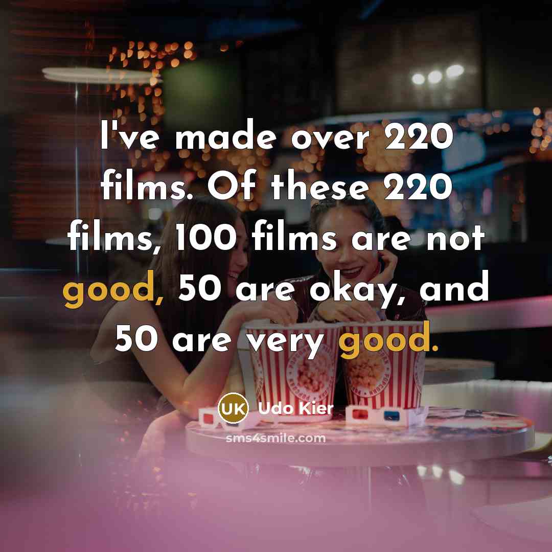 “I've made over 220 films. Of these 220 films, 100…” quote by Udo Kier