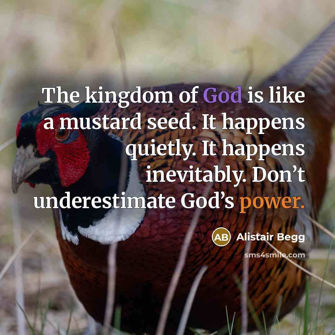 “The kingdom of God is like a mustard seed. It…” quote by Alistair Begg