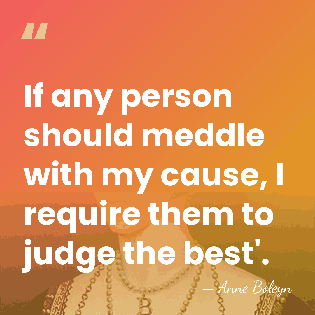 If any person should meddle with my cause, I require them to&hellip; - Anne Boleyn