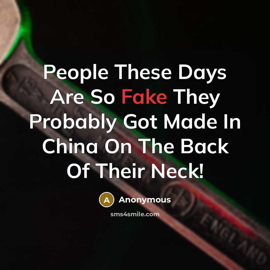 “People These Days Are So Fake They Probably Got Made…” quote by Anonymous