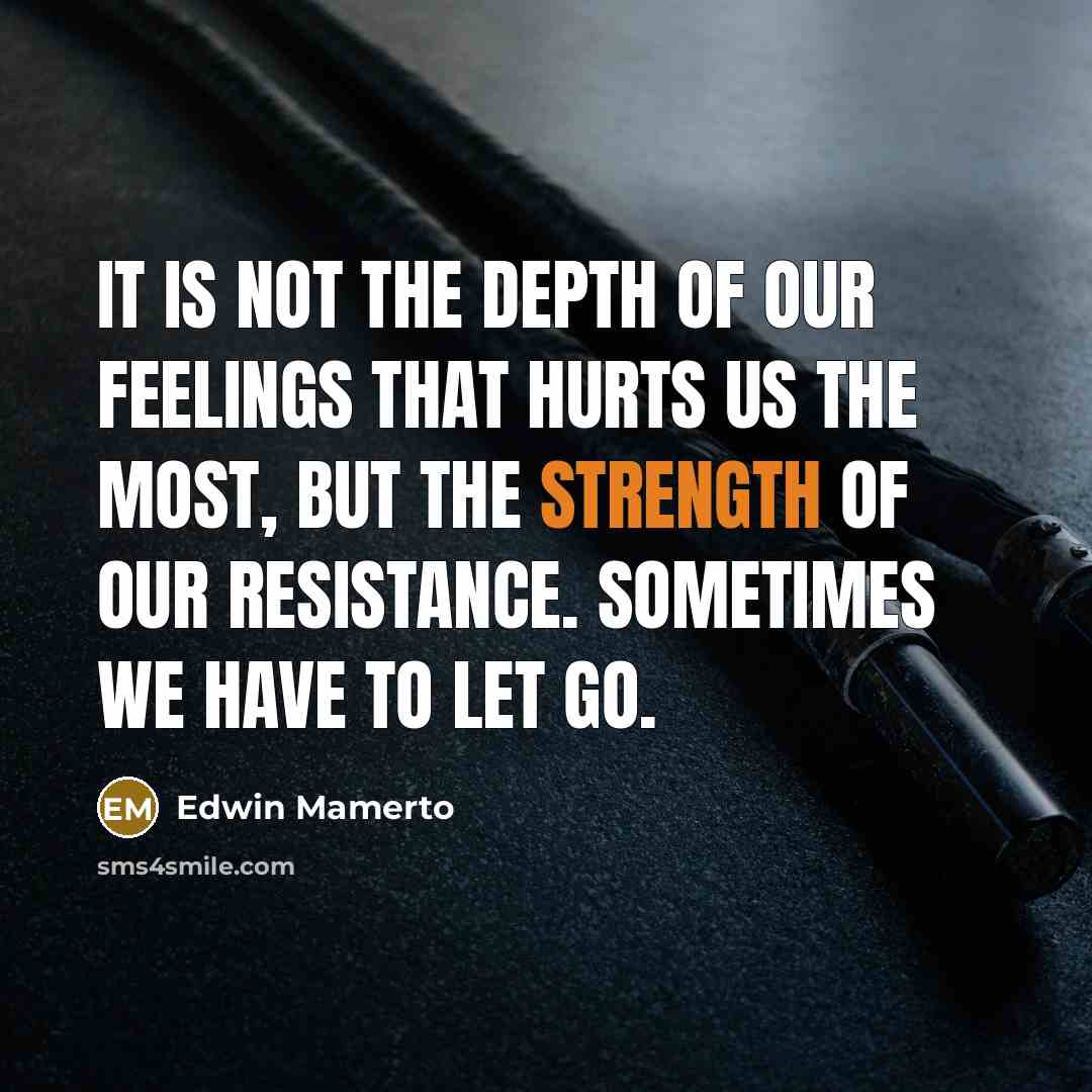“It is not the depth of our feelings that hurts…” quote by Edwin Mamerto