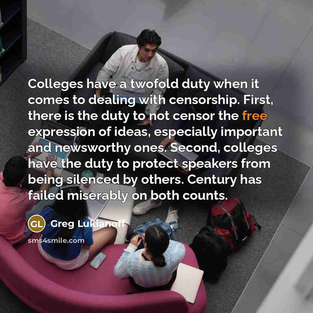 “Colleges have a twofold duty when it comes to dealing…” quote by Greg Lukianoff