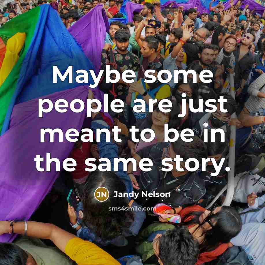 “Maybe some people are just meant to be in the same story.” quote by Jandy Nelson