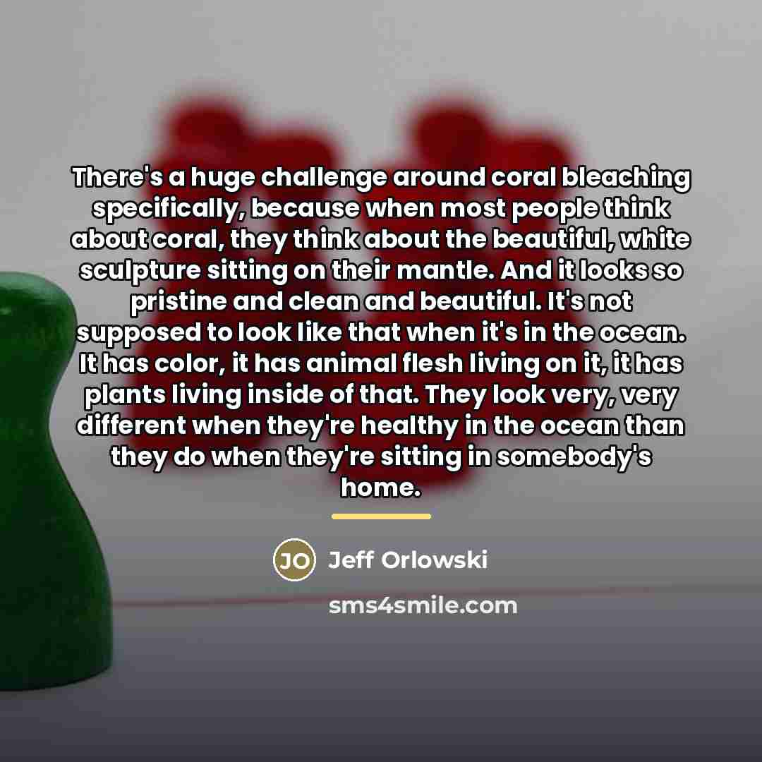 “There's a huge challenge around coral bleaching specifically, because when…” quote by Jeff Orlowski
