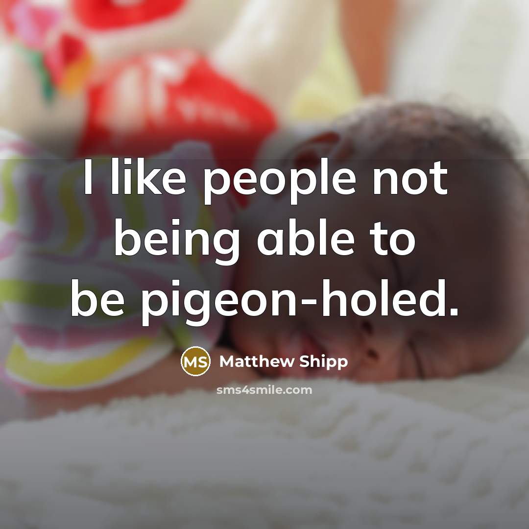 “I like people not being able to be pigeon-holed.…” quote by Matthew Shipp