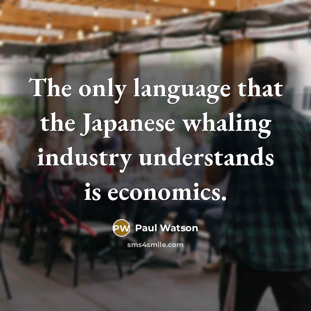 “The only language that the Japanese whaling industry understands is…” quote by Paul Watson