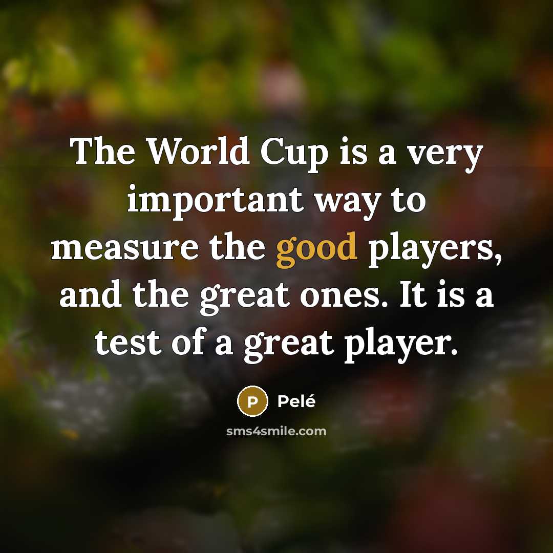 “The World Cup is a very important way to measure…” quote by Pele