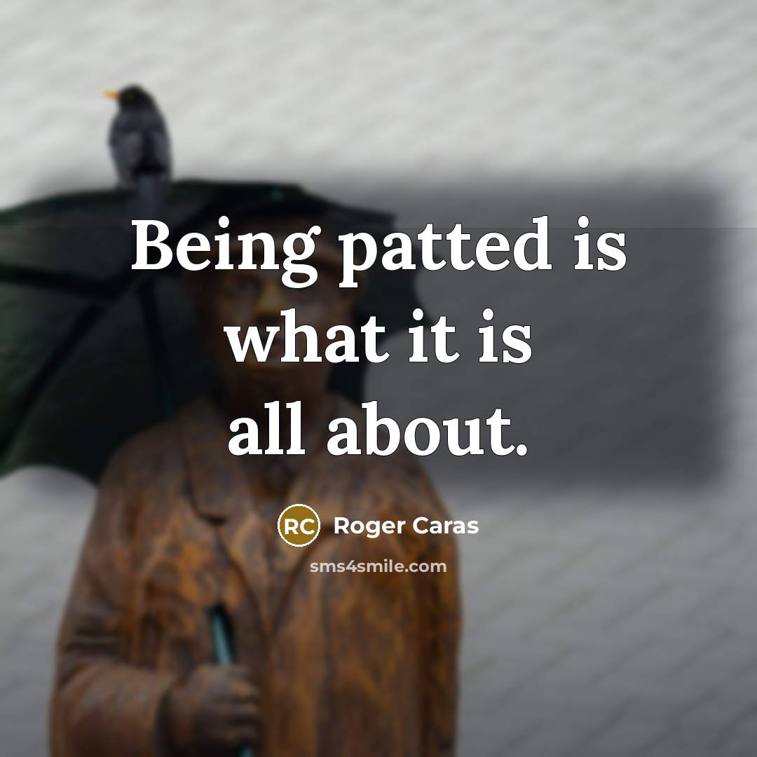 “Being patted is what it is all about.…” quote by Roger Caras