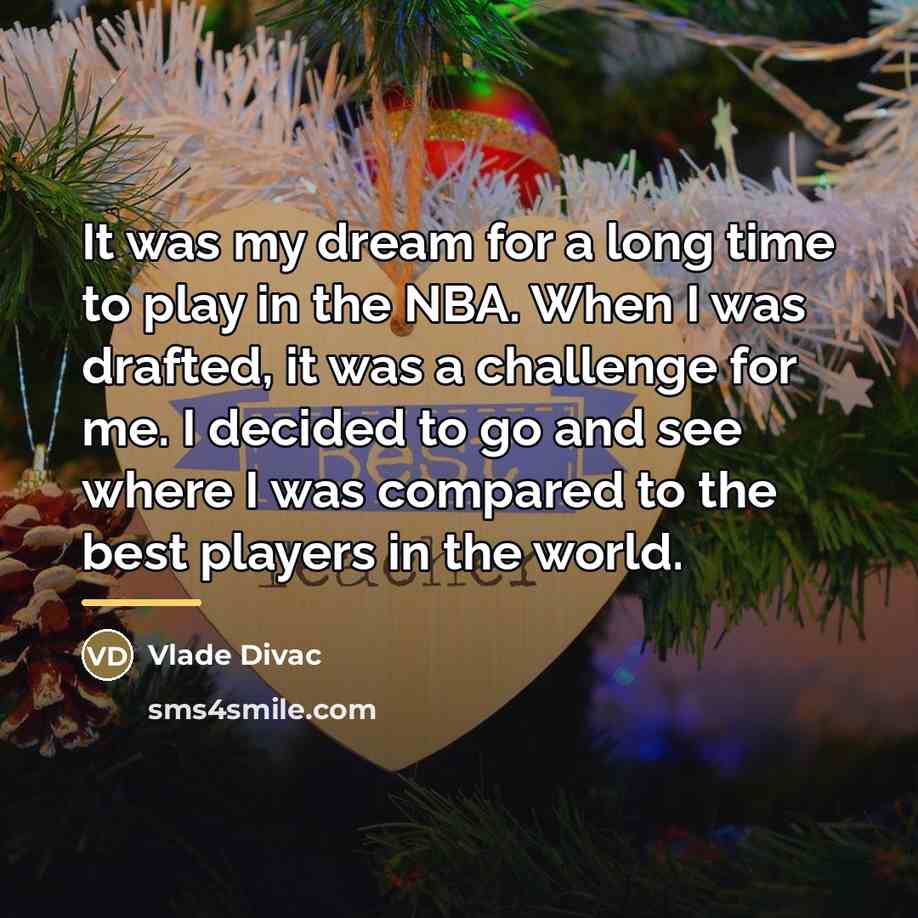 “It was my dream for a long time to play…” quote by Vlade Divac