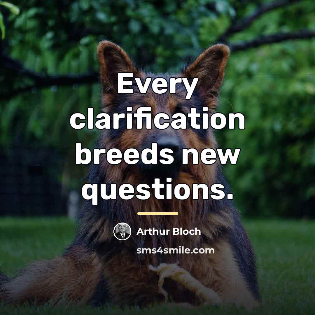 “Every clarification breeds new questions.…” quote by Arthur Bloch