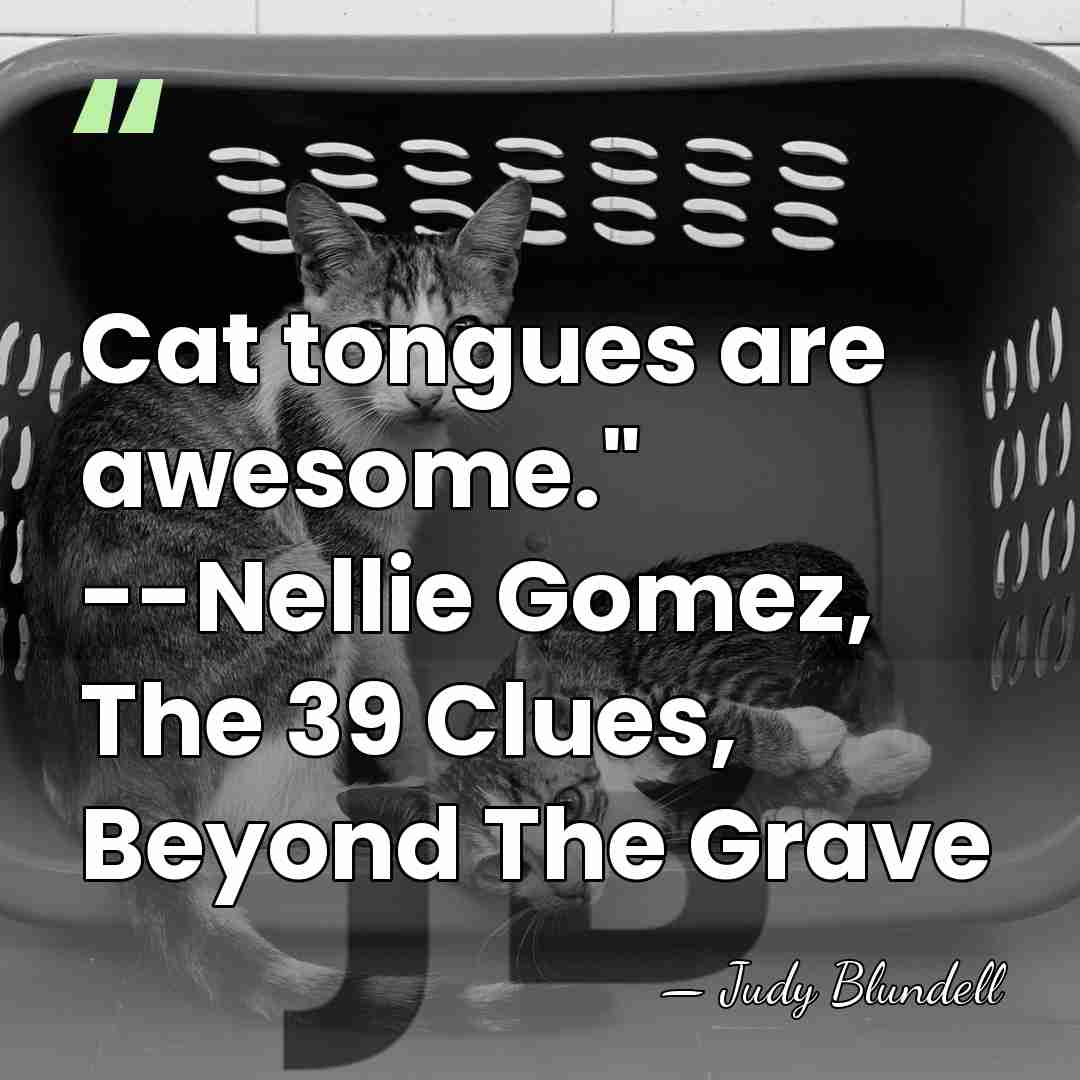 Cat tongues are awesome." --Nellie Gomez, The 39 Clues, Beyond The Grave - Judy Blundell
