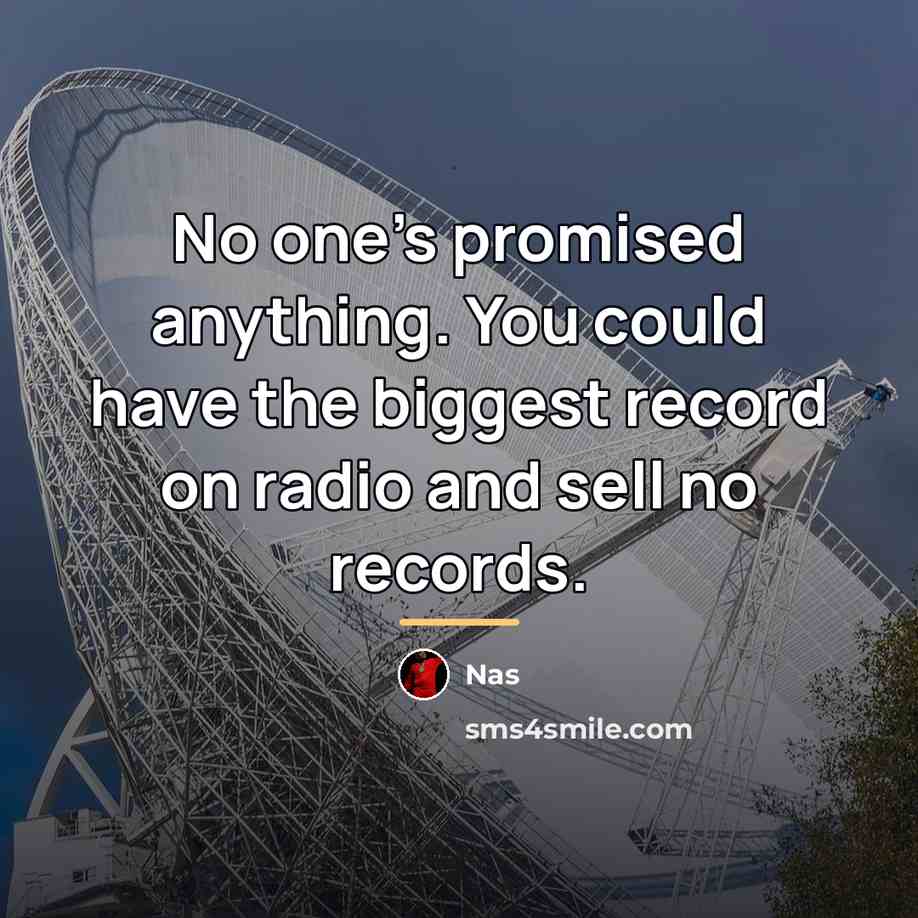 “No one's promised anything. You could have the biggest record…” quote by Nas