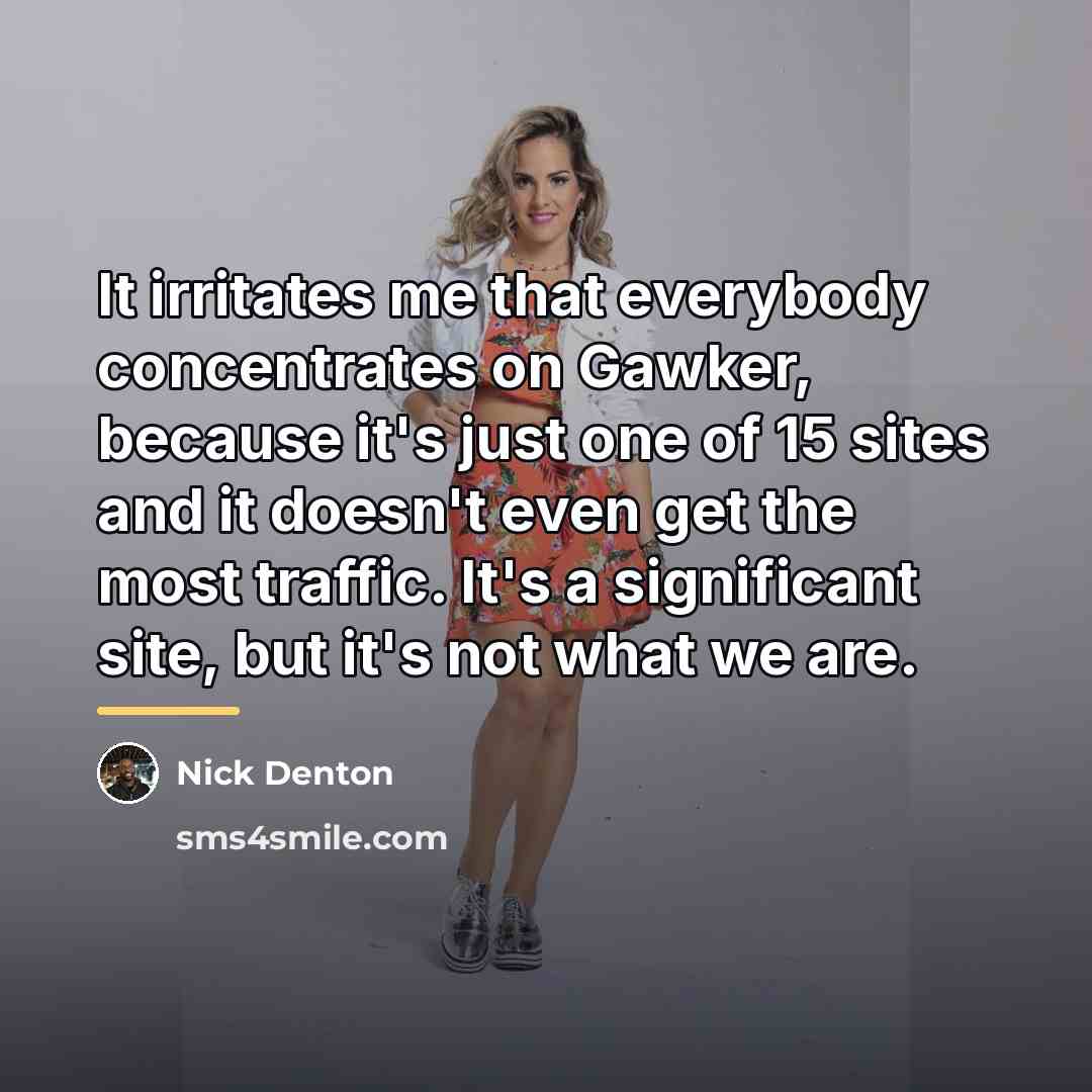 “It irritates me that everybody concentrates on Gawker, because it's…” quote by Nick Denton