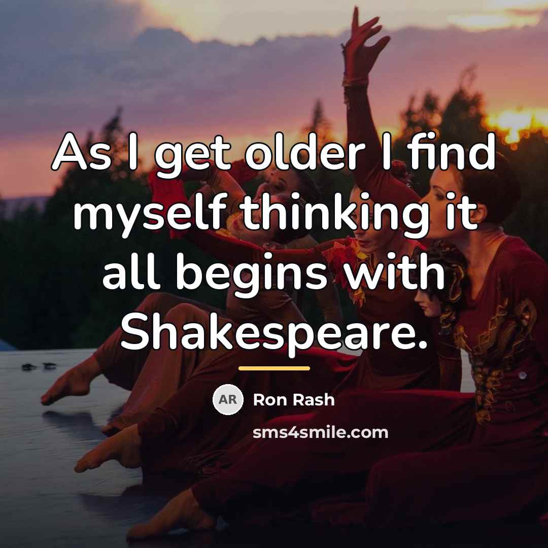 “As I get older I find myself thinking it all…” quote by Ron Rash