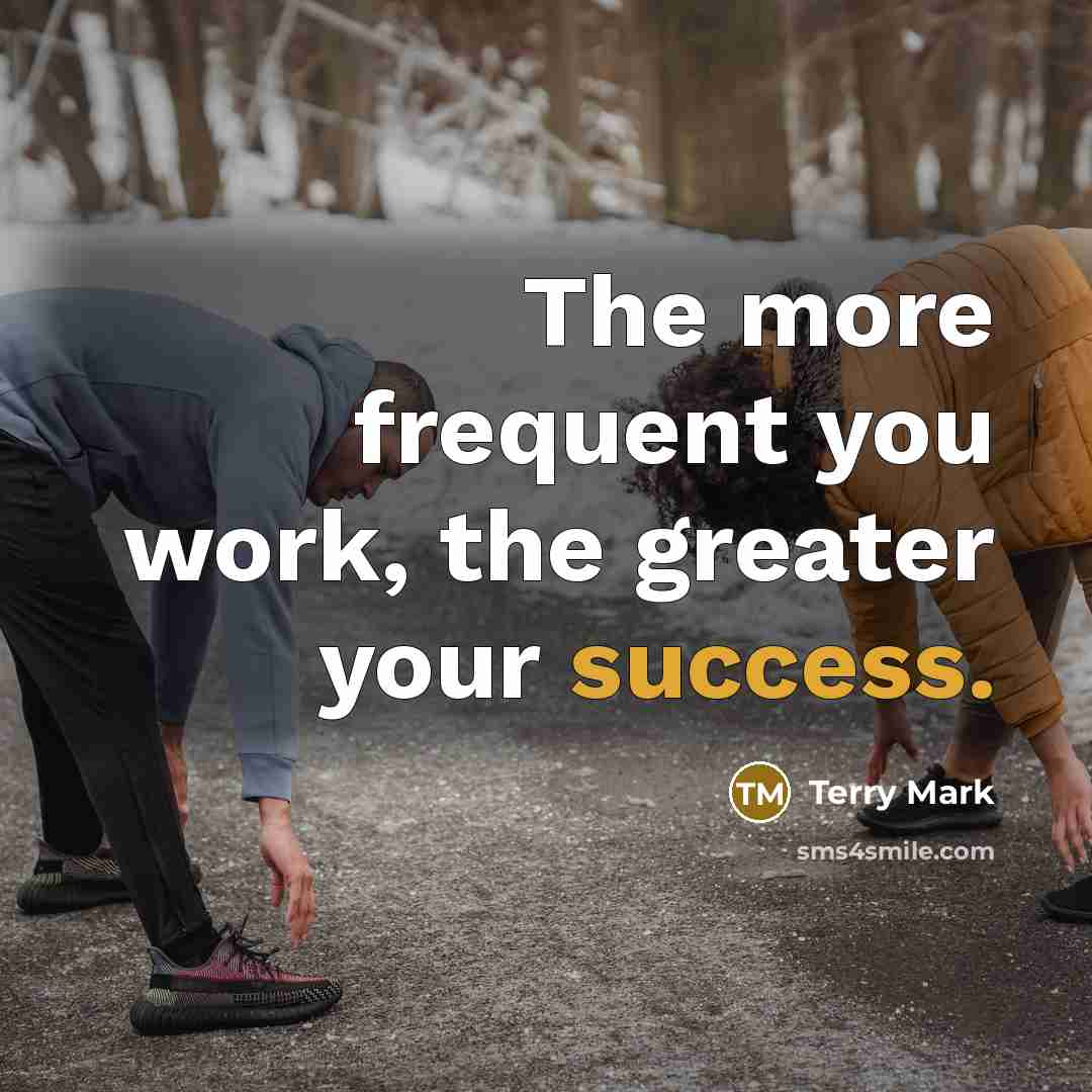 “The more frequent you work, the greater your success.…” quote by Terry Mark