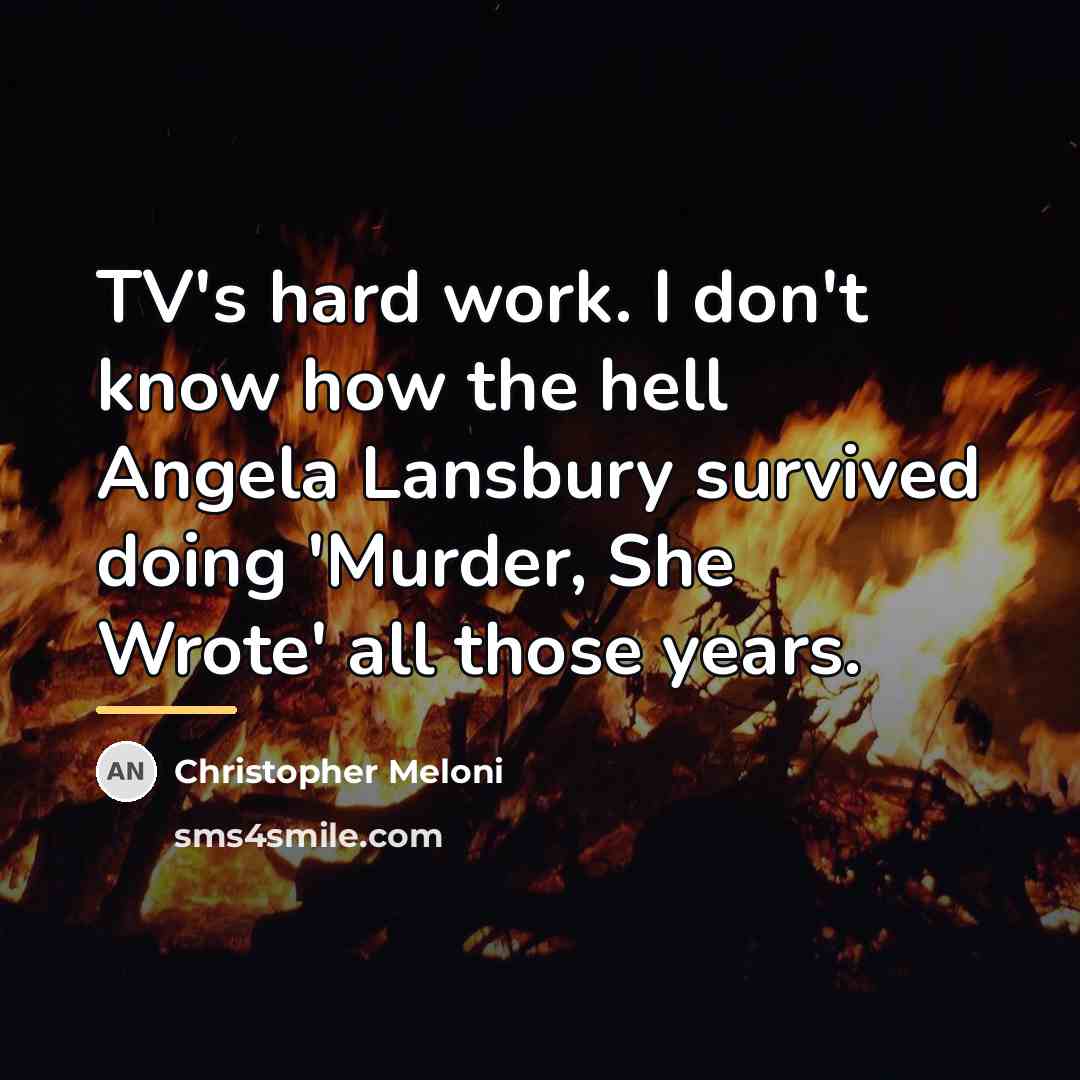 “TV's hard work. I don't know how the hell Angela…” quote by Christopher Meloni