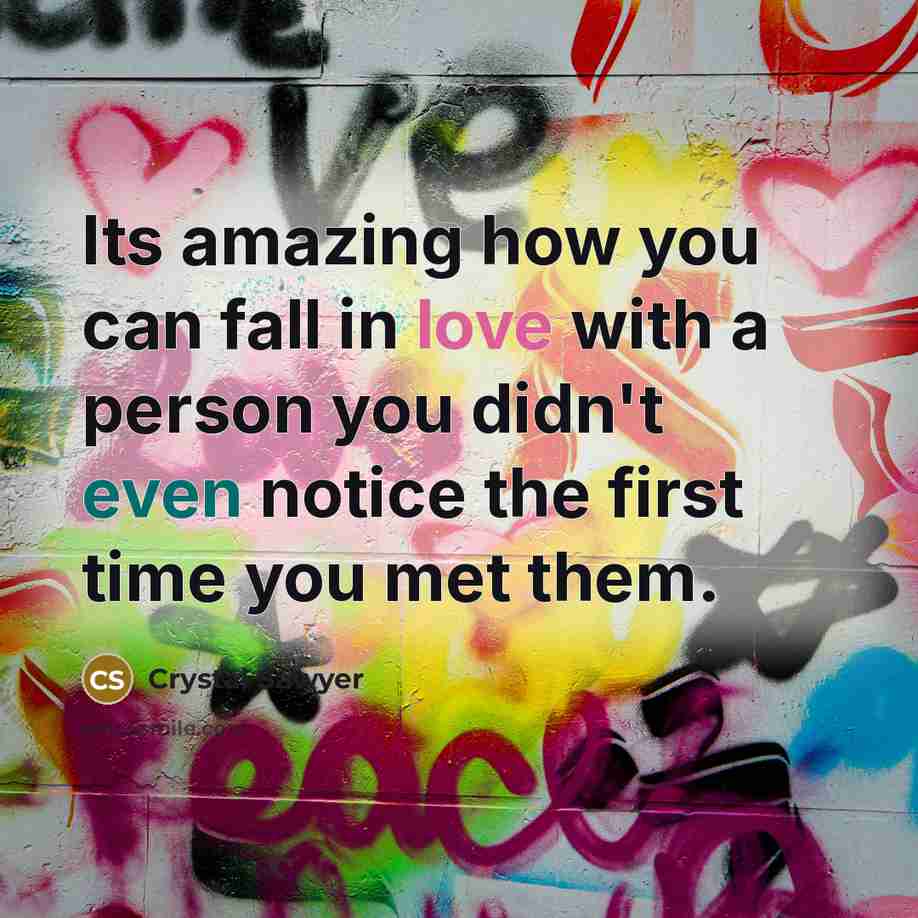 “Its amazing how you can fall in love with a…” quote by Crystal Sawyer