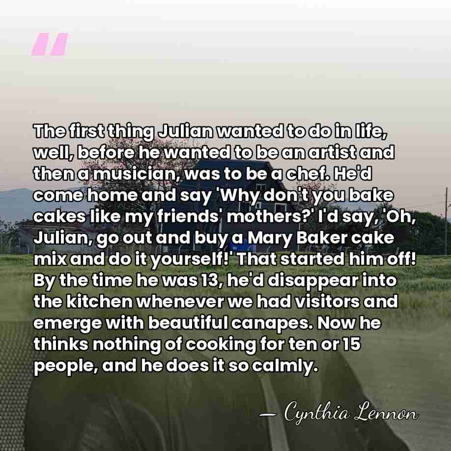The first thing Julian wanted to do in life, well, before he&hellip; - Cynthia Lennon