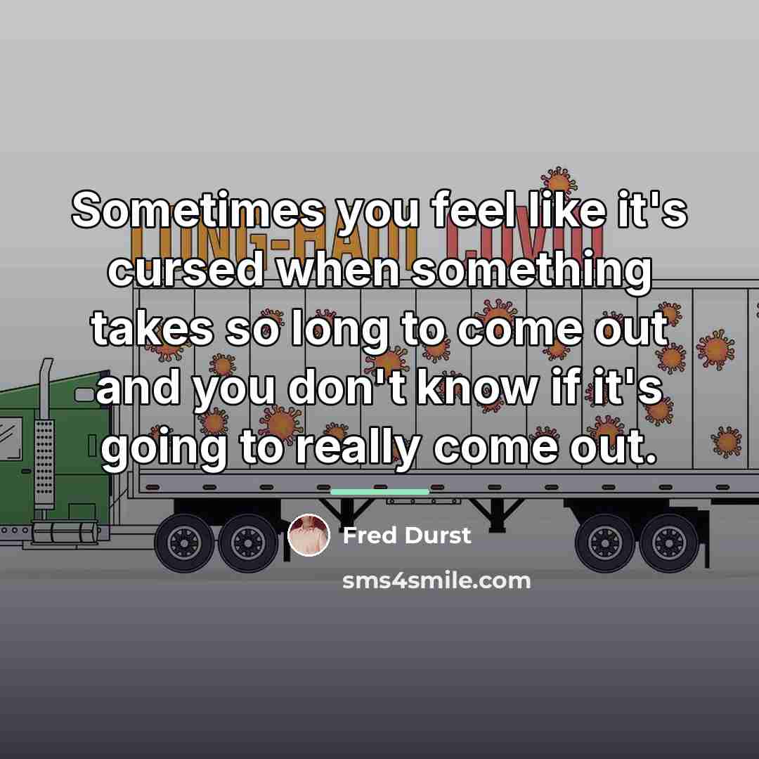 “Sometimes you feel like it's cursed when something takes so…” quote by Fred Durst
