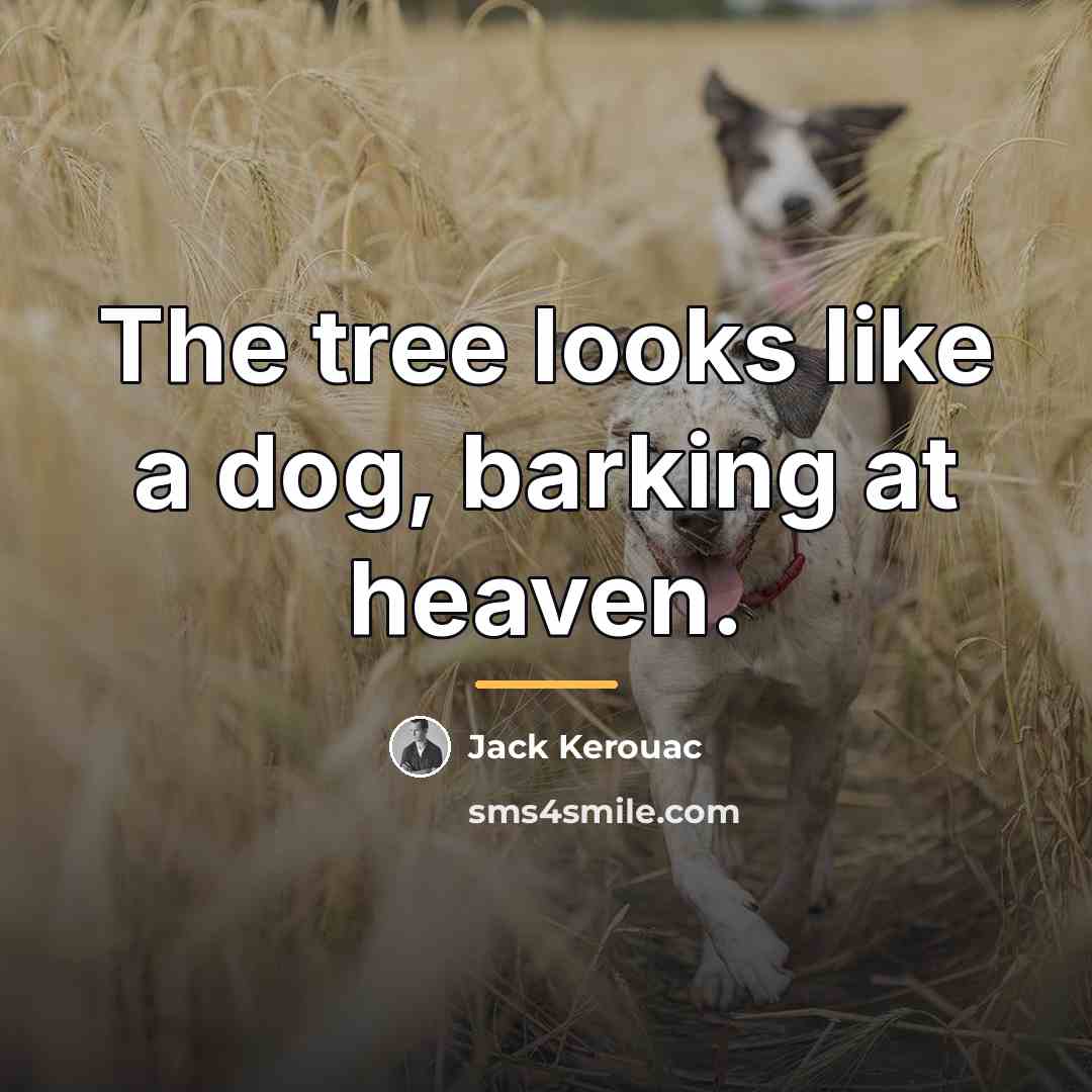 “The tree looks like a dog, barking at heaven.…” quote by Jack Kerouac