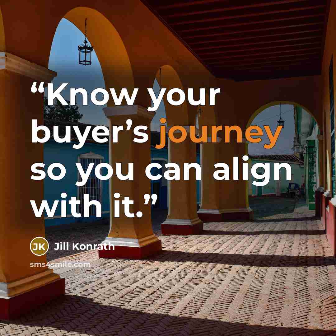 “Know your buyer’s journey so you can align with it.” quote by Jill Konrath