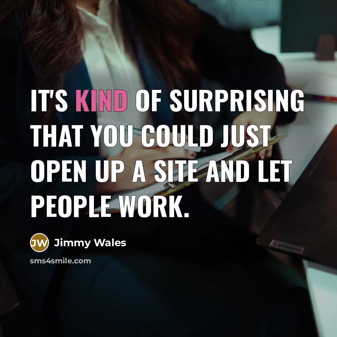 “It's kind of surprising that you could just open up…” quote by Jimmy Wales