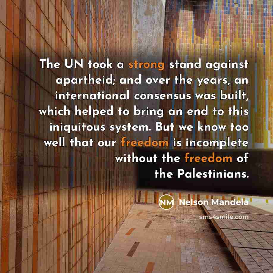 “The UN took a strong stand against apartheid; and over…” quote by Nelson Mandela