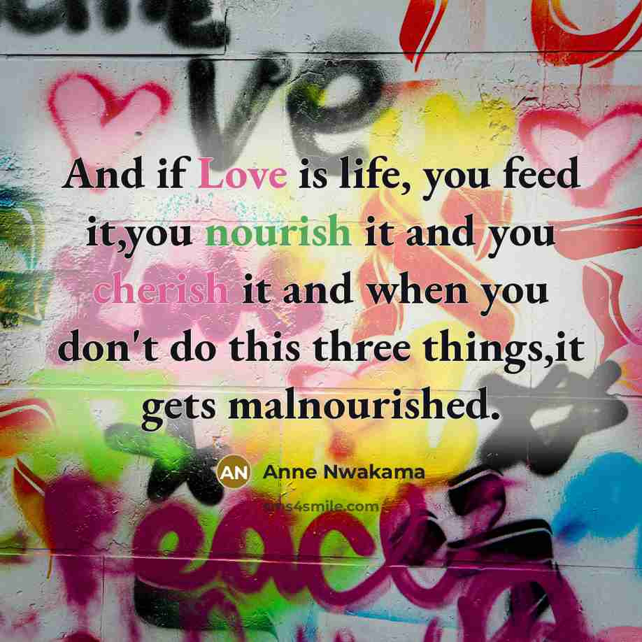 “And if Love is life, you feed it,you nourish it…” quote by Anne Nwakama