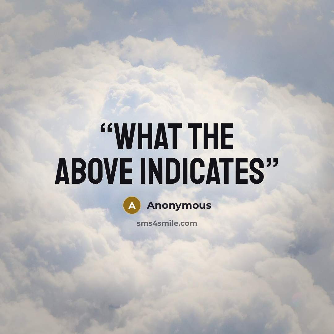 “What the above indicates” quote by Anonymous
