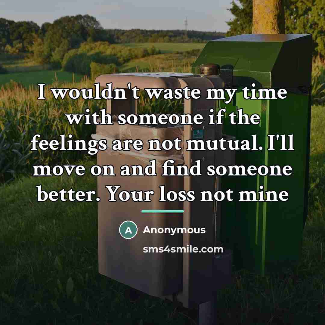 “I wouldn't waste my time with someone if the feelings…” quote by Anonymous