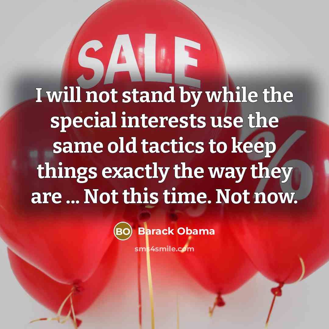 “I will not stand by while the special interests use…” quote by Barack Obama