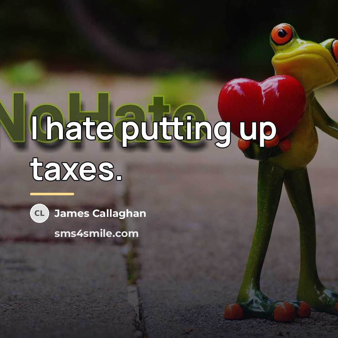 “I hate putting up taxes.…” quote by James Callaghan