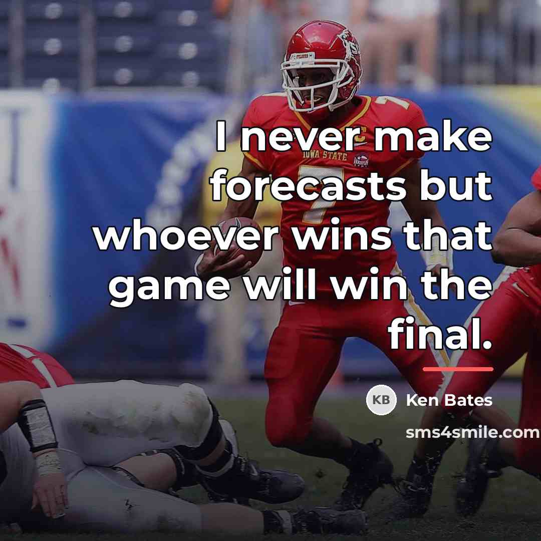 “I never make forecasts but whoever wins that game will…” quote by Ken Bates