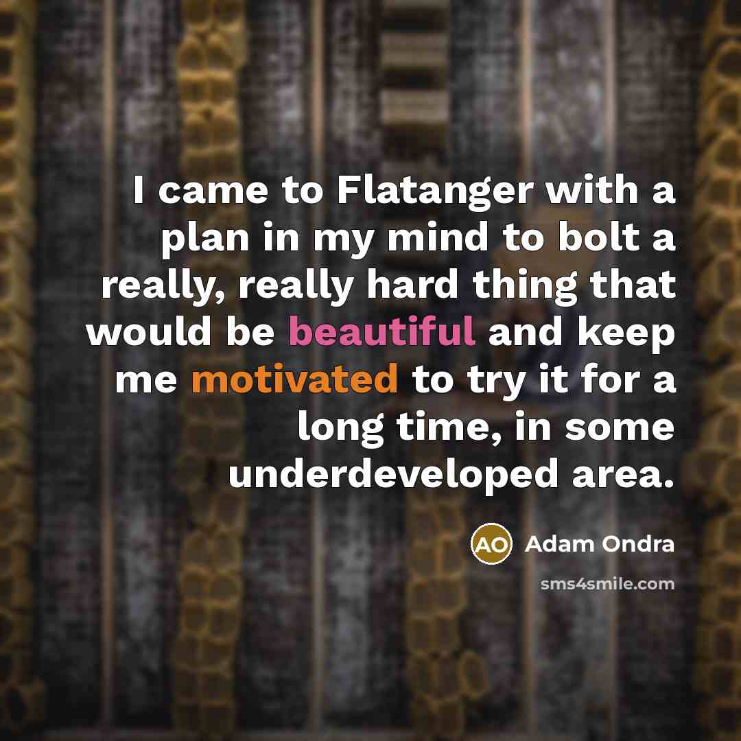 “I came to Flatanger with a plan in my mind…” quote by Adam Ondra