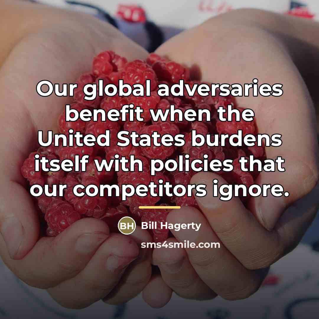 “Our global adversaries benefit when the United States burdens itself…” quote by Bill Hagerty