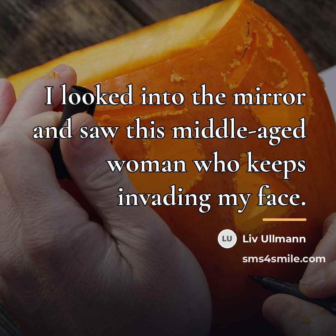 “I looked into the mirror and saw this middle-aged woman…” quote by Liv Ullmann