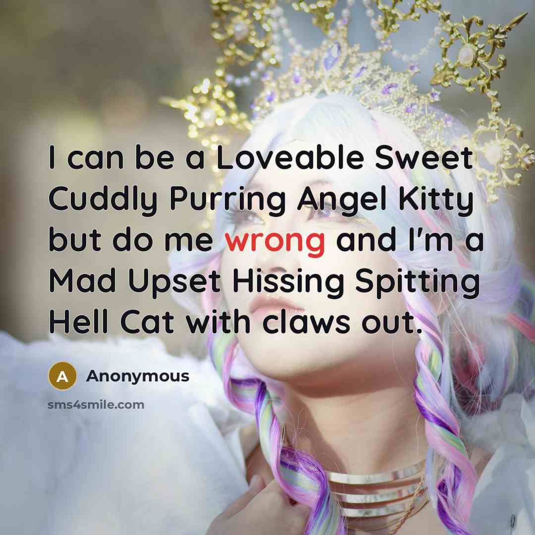 “I can be a Loveable Sweet Cuddly Purring Angel Kitty…” quote by Anonymous
