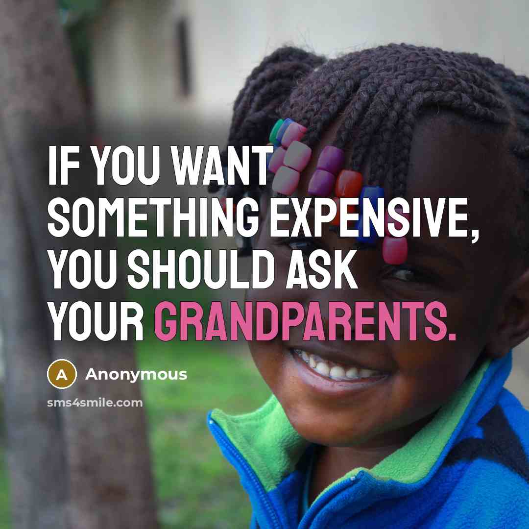 “If you want something expensive, you should ask your grandparents.” quote by Anonymous