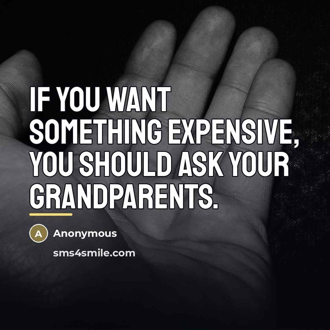 “If you want something expensive, you should ask your grandparents.…” quote by Anonymous
