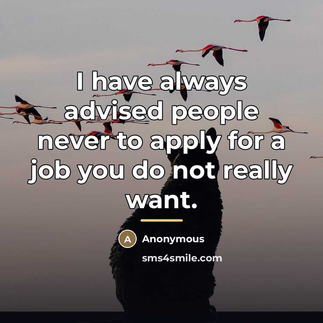 “I have always advised people never to apply for a…” quote by Anonymous