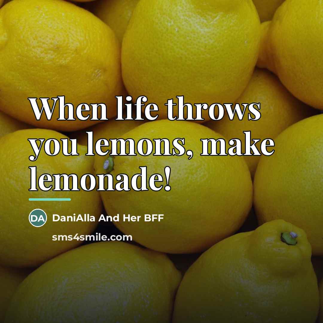“When life throws you lemons, make lemonade!…” quote by DaniAlla And Her BFF