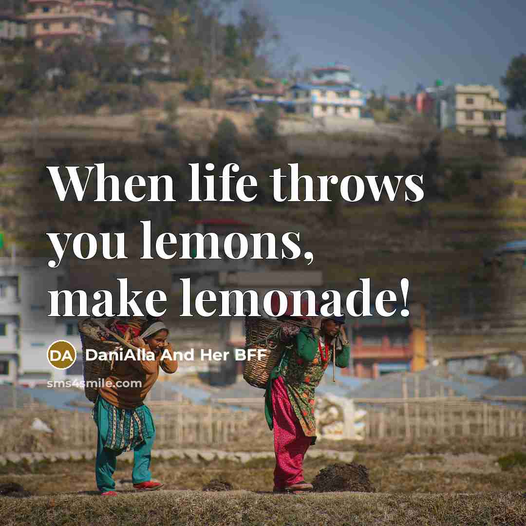 “When life throws you lemons, make lemonade!” quote by DaniAlla And Her BFF