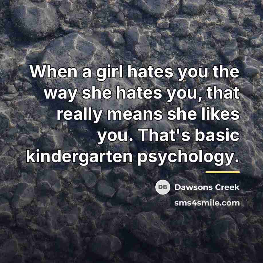 “When a girl hates you the way she hates you,…” quote by Dawsons Creek
