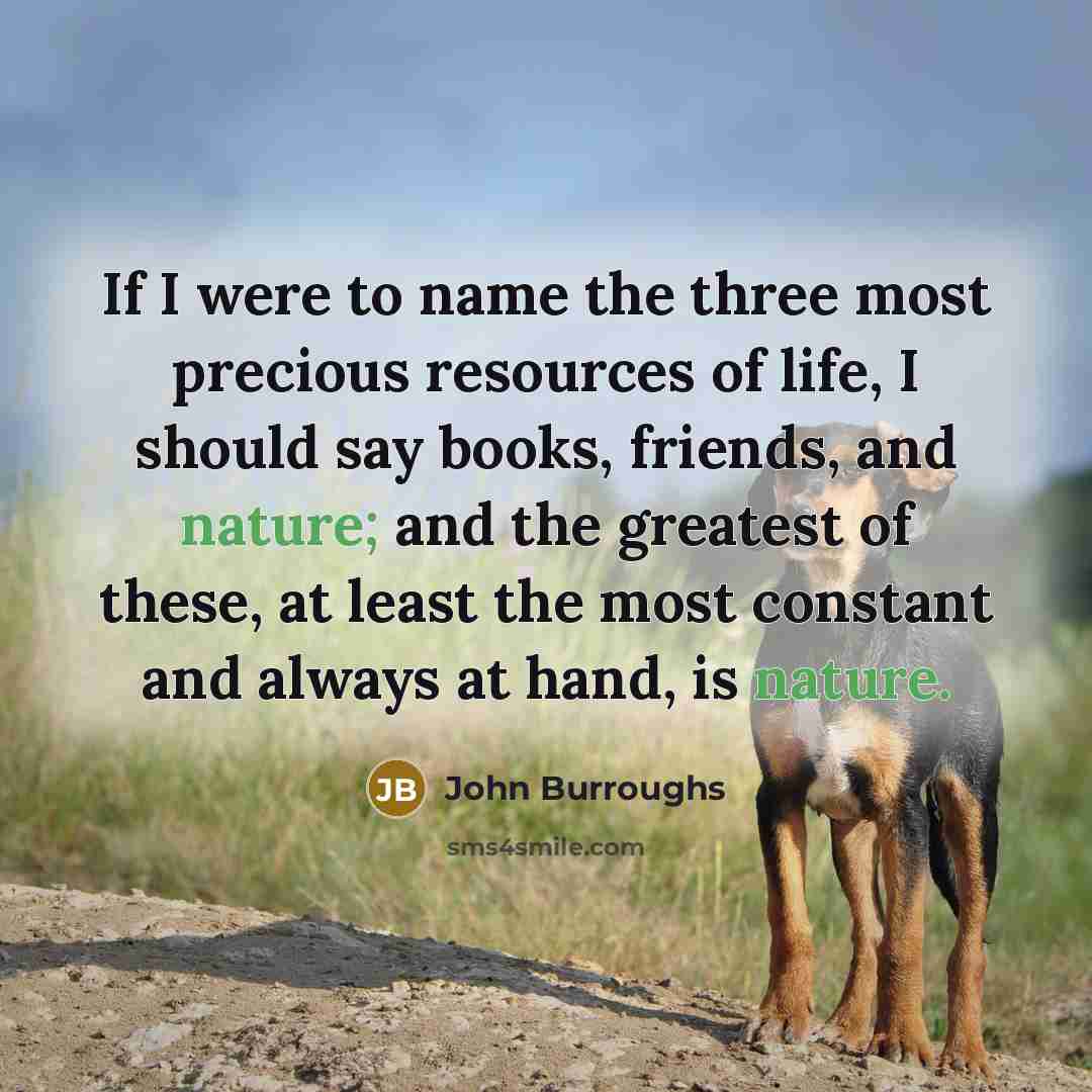 “If I were to name the three most precious resources…” quote by John Burroughs
