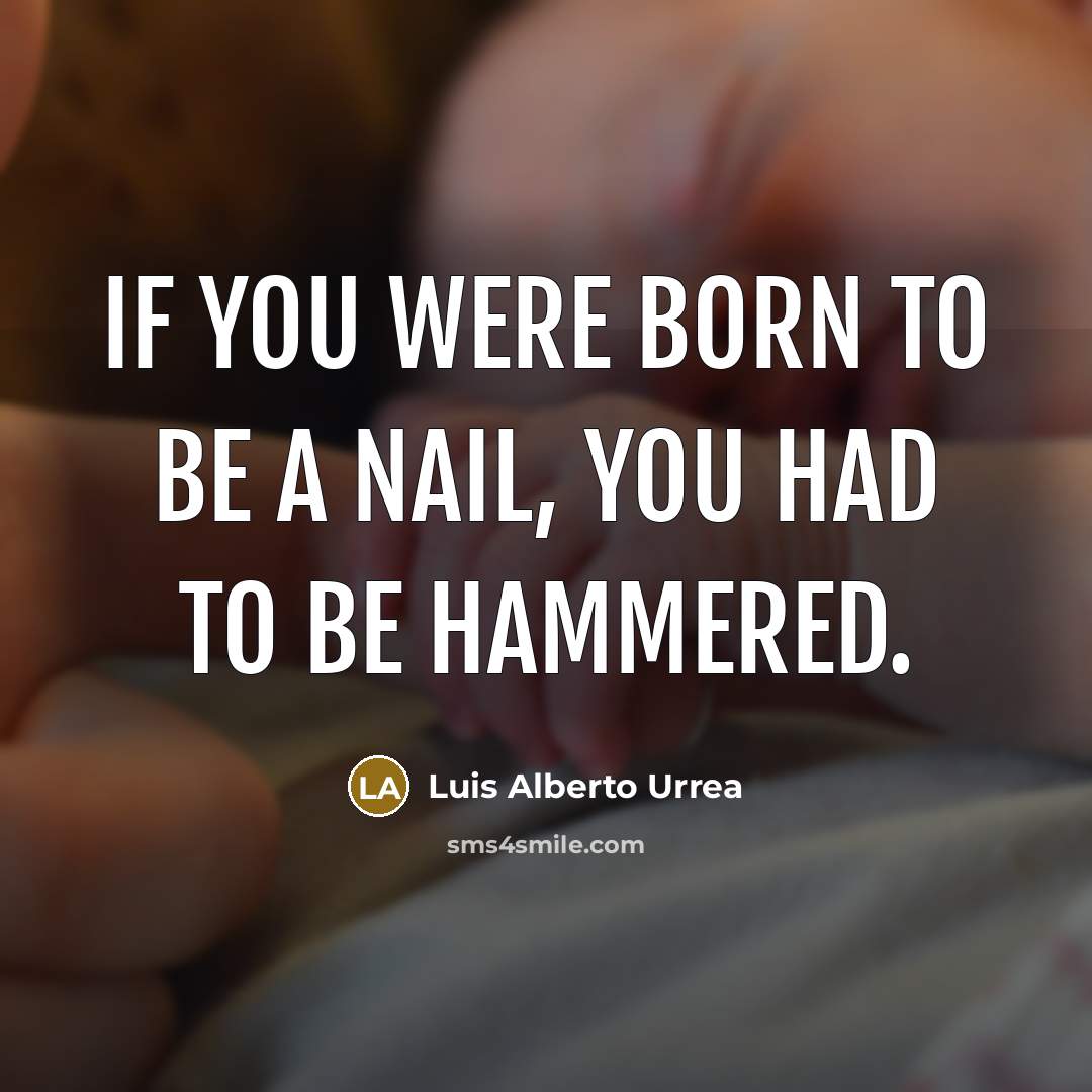 “If you were born to be a nail, you had…” quote by Luis Alberto Urrea
